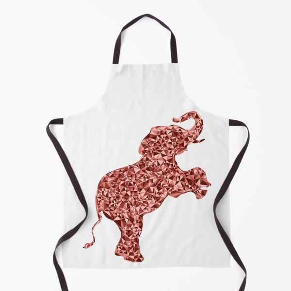 Item preview, Red Triangular Mosaic Baby Elephant on Hind Legs Silhouette Design designed and sold by DymondDesigns.