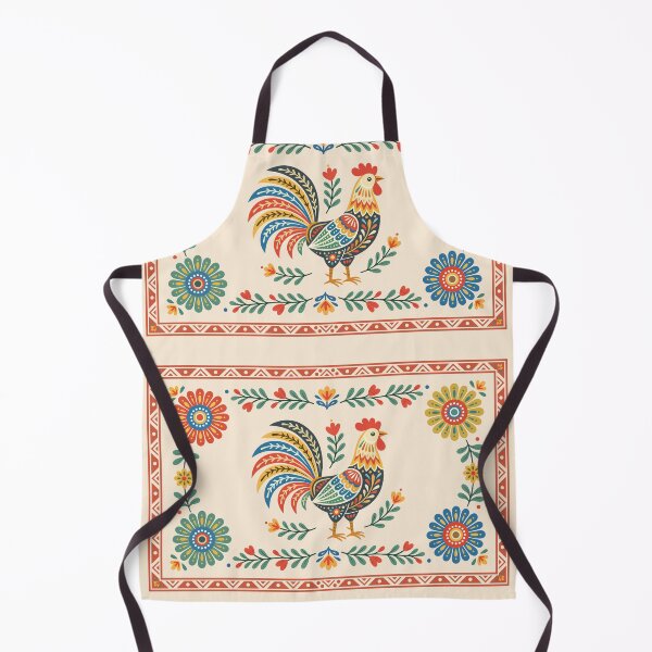 Item preview, Rooster Hen Chicken Scandanavian Art Print designed and sold by ZanyPaintbrush.