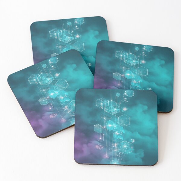 Item preview, Cosmic Data Cubes in Teal Haze designed and sold by ClarityPulse Studio.