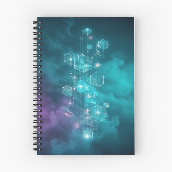 Item preview, Cosmic Data Cubes in Teal Haze designed and sold by ClarityPulse Studio.