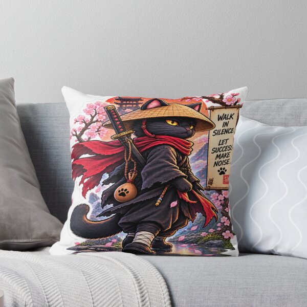 Item preview, Walk in Silence – Samurai Cat Japanese Warrior designed and sold by Genzfirevibes.