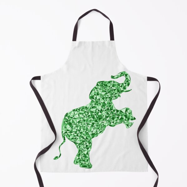 Item preview, Green Triangular Mosaic Baby Elephant on Hind Legs Silhouette Design designed and sold by DymondDesigns.