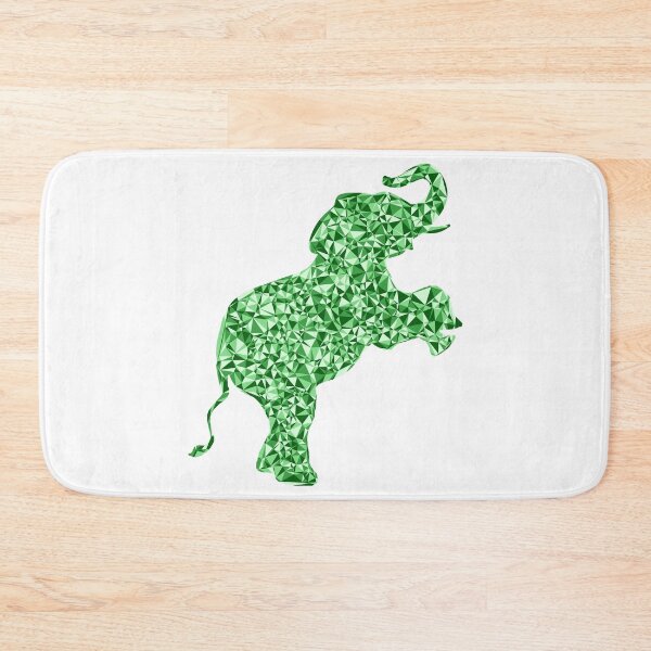 Item preview, Baby Elephant on Hind Legs Green Triangular Mosaic Silhouette Design designed and sold by DymondDesigns.