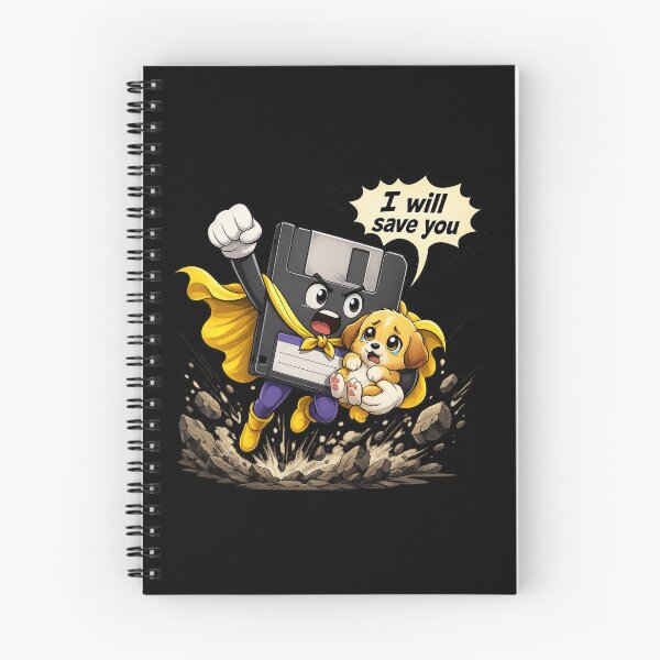 Item preview, I Will Save You - Floppy Disk Saving Puppy Cute Retro Tech designed and sold by RaulWeirdAndFun.