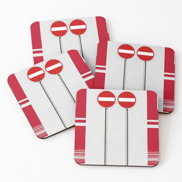 Item preview, Twin No-entry sign with square windows and red walls designed and sold by mister-john.