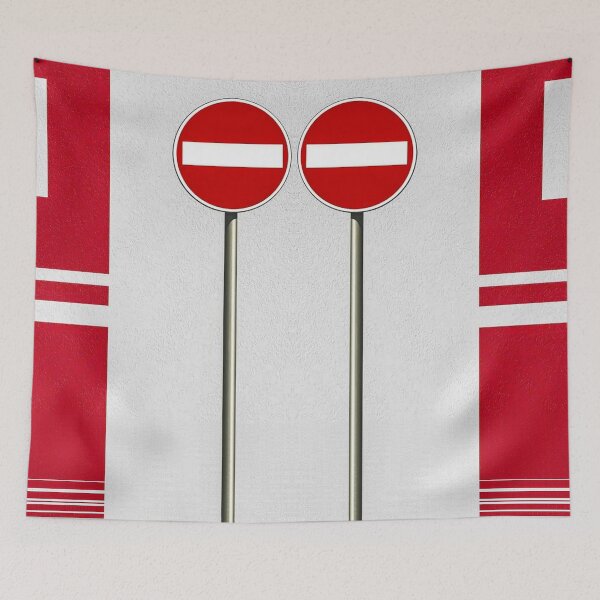 Item preview, Twin No-entry sign with square windows and red walls designed and sold by mister-john.