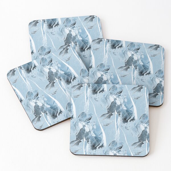 Item preview, Painterly Abstract Flowers on Pastel Blue designed and sold by Artistestella.