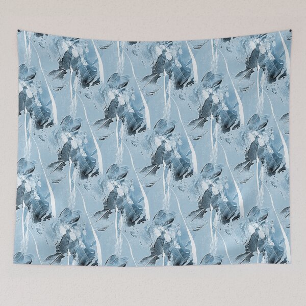 Item preview, Painterly Abstract Flowers on Pastel Blue designed and sold by Artistestella.