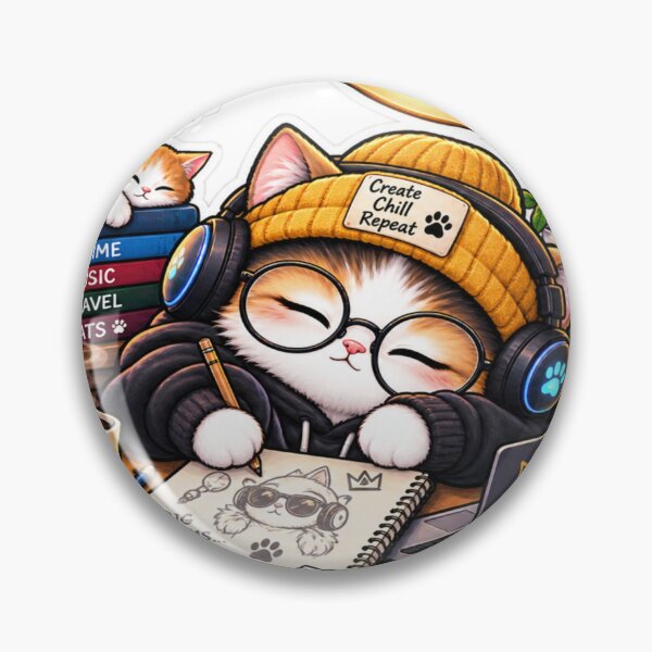 Item preview, Create Chill Repeat – Cozy Cat Coffee Artist designed and sold by Genzfirevibes.