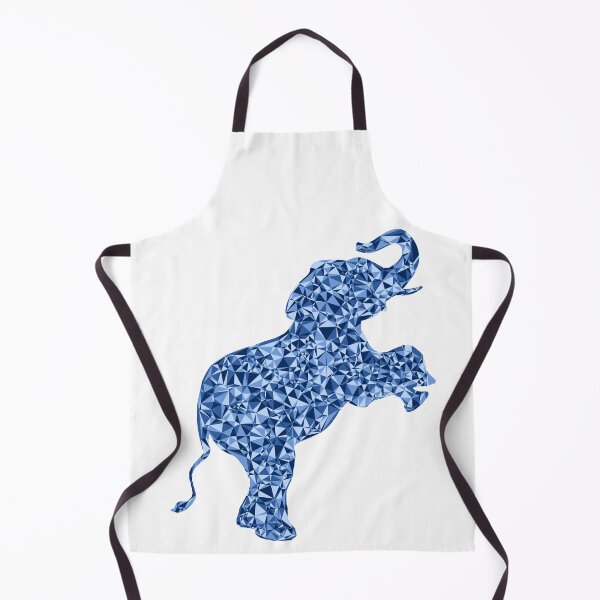 Item preview, Blue Triangular Mosaic Baby Elephant on Hind Legs Silhouette Design designed and sold by DymondDesigns.