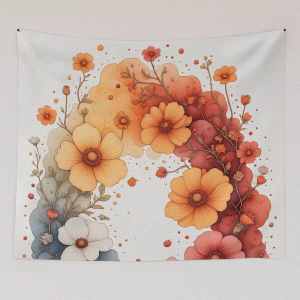 Item preview, A wreath of flowers around a blooming lotus flower designed and sold by Mianku | Für das Leben.