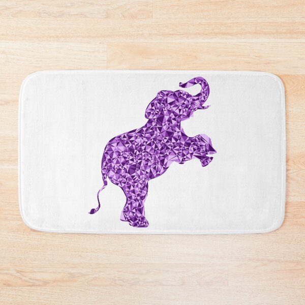 Item preview, Baby Elephant on Hind Legs Purple Triangular Mosaic Silhouette Design designed and sold by DymondDesigns.