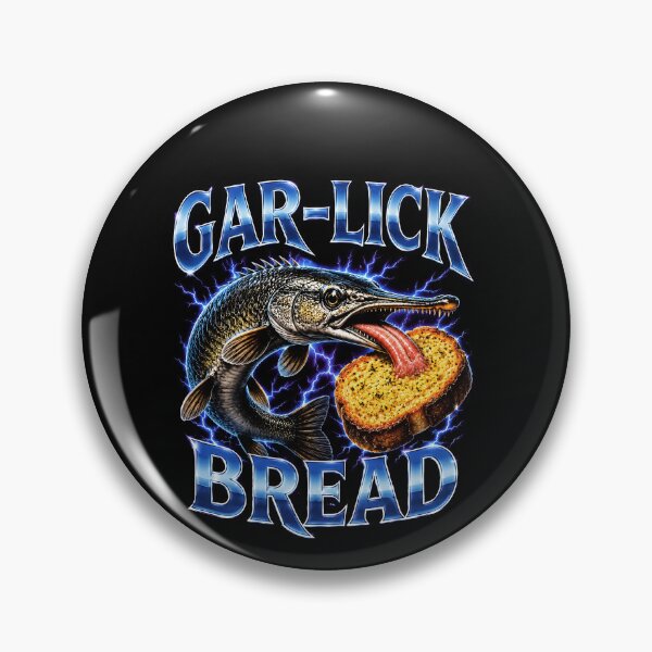 Item preview, Funny Gar Licking Garlic Bread Fish Pun Humor Art designed and sold by elderberry.