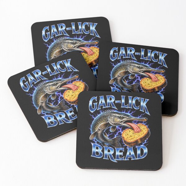 Item preview, Funny Gar Licking Garlic Bread Fish Pun Humor Art designed and sold by elderberry.