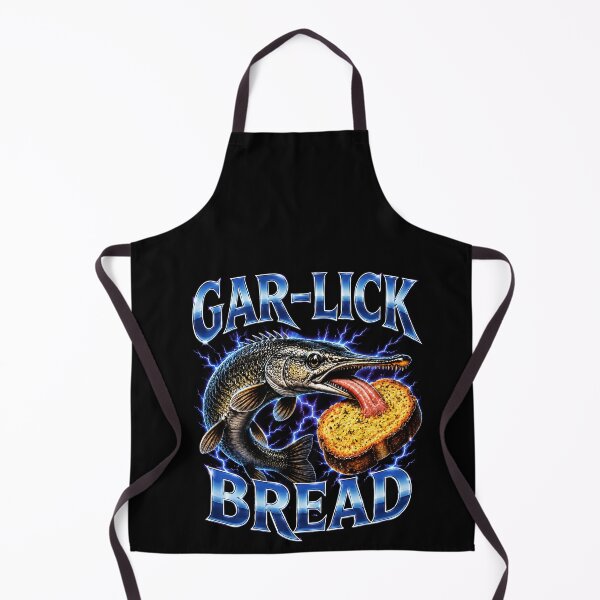 Item preview, Funny Gar Licking Garlic Bread Fish Pun Humor Art designed and sold by elderberry.