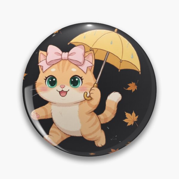 Item preview, Cute Fall Rainy Day Cat Umbrella Autumn Leaves Cozy designed and sold by Moody Vibes Studio.