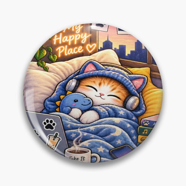 Item preview, My Happy Place – Cozy Cat Sleep & Good Vibes designed and sold by Genzfirevibes.