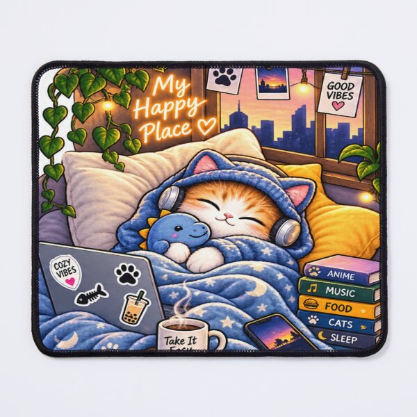 Item preview, My Happy Place – Cozy Cat Sleep & Good Vibes designed and sold by Genzfirevibes.