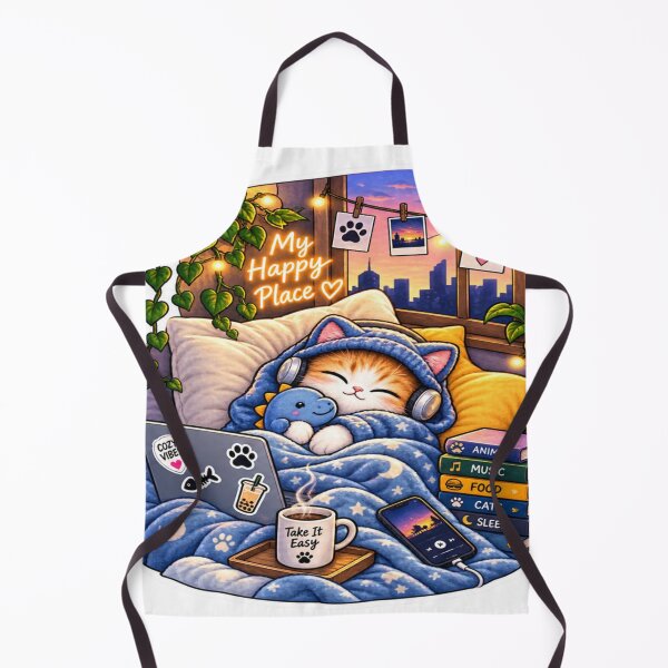 Item preview, My Happy Place – Cozy Cat Sleep & Good Vibes designed and sold by Genzfirevibes.