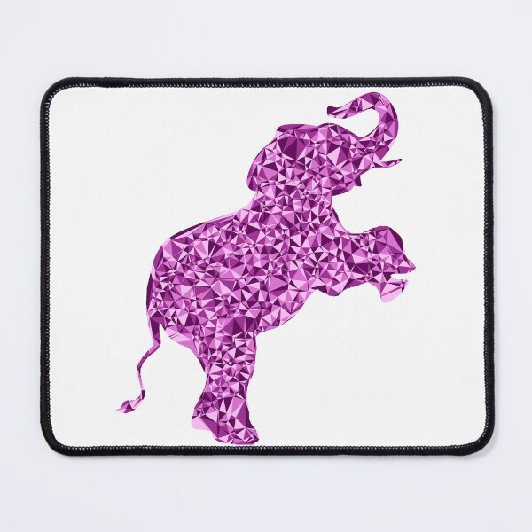 Item preview, Baby Elephant on Hind Legs Pink Triangular Mosaic Silhouette Design designed and sold by DymondDesigns.