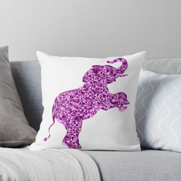 Item preview, Baby Elephant on Hind Legs Pink Triangular Mosaic Silhouette Design designed and sold by DymondDesigns.
