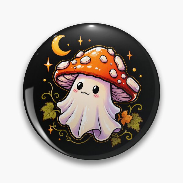 Item preview, Cute mushroom ghost character with sparkling accents halloween designed and sold by rafaeltto.