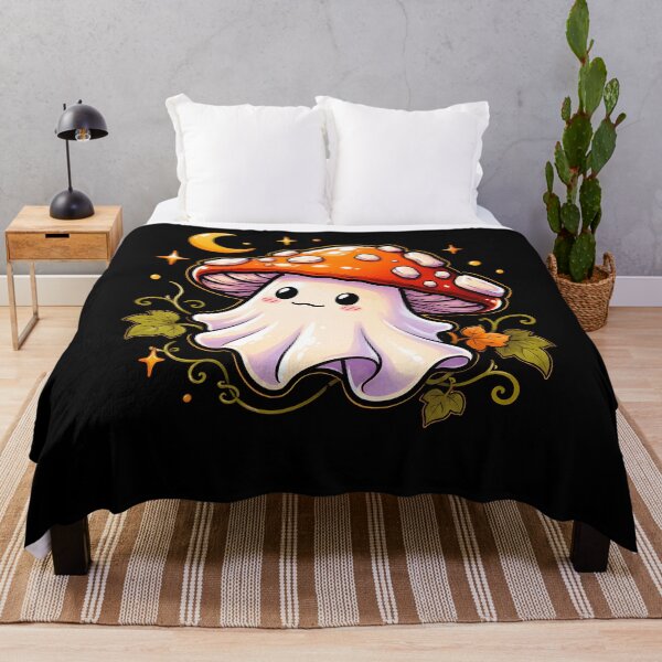 Item preview, Cute mushroom ghost character with sparkling accents halloween designed and sold by rafaeltto.