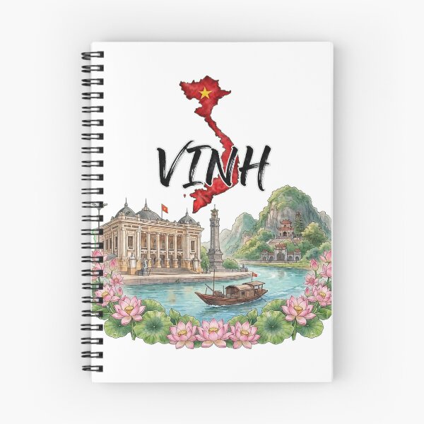 Artikelvorschau, Vinh, Stadtlandschaft in Vietnam, Lotos und Fluss entworfen und verkauft von Danh Style.