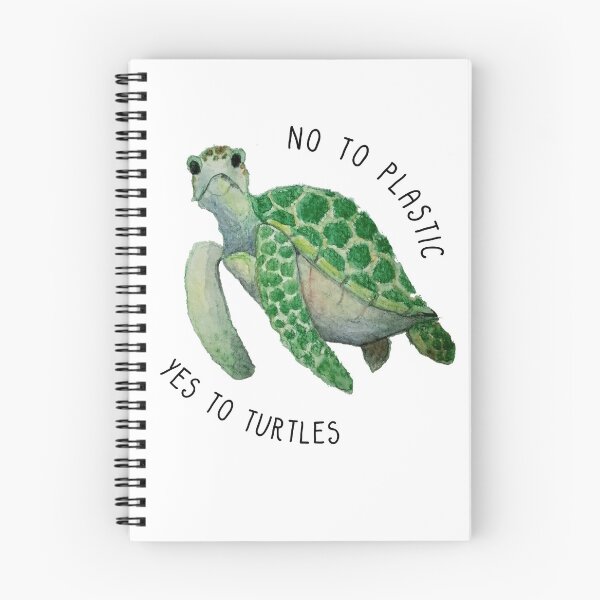 Item preview, No to plastic, yes to turtles designed and sold by The Curious Cat.