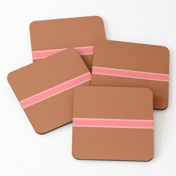 Item preview, Minimalist Caramel Brown with 3D Coral Pink Neon Stripe designed and sold by pluielegere.
