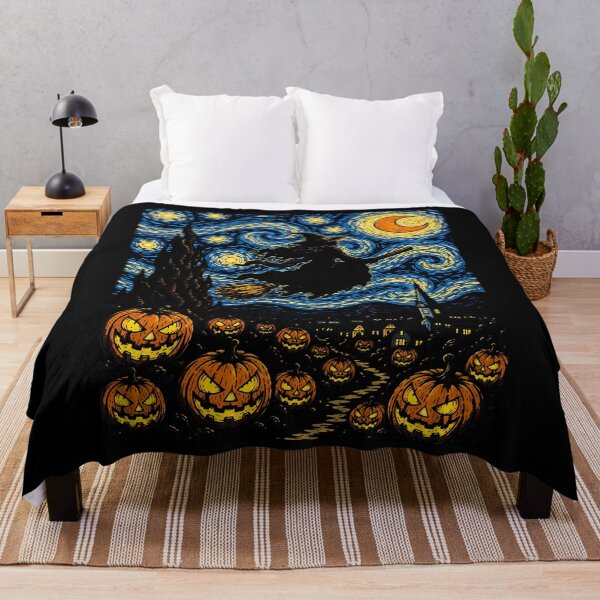 Item preview, Enchanting witch flying over a pumpkin patch at night halloween designed and sold by rafaeltto.