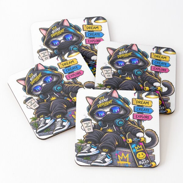 Item preview, Stay Different – Streetwear Skateboard Cat designed and sold by Genzfirevibes.