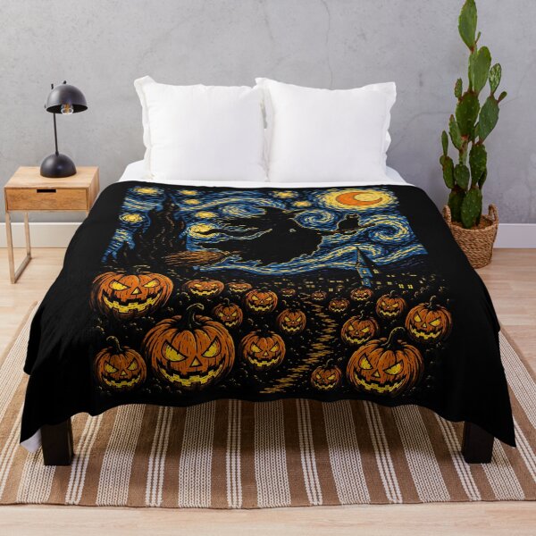 Item preview, Witch on a Broomstick with Halloween Pumpkins Halloween designed and sold by rafaeltto.