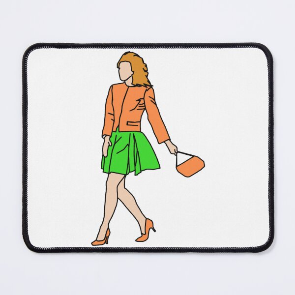 Item preview, Stylish Woman Walking In Orange Jacket And Green Skirt designed and sold by Johnstudioart.