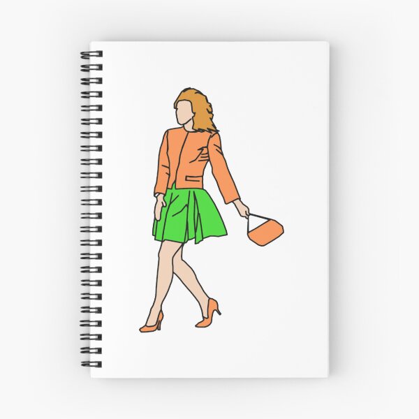 Item preview, Stylish Woman Walking In Orange Jacket And Green Skirt designed and sold by Johnstudioart.