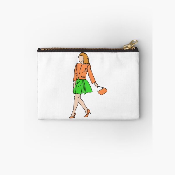 Item preview, Stylish Woman Walking In Orange Jacket And Green Skirt designed and sold by Johnstudioart.