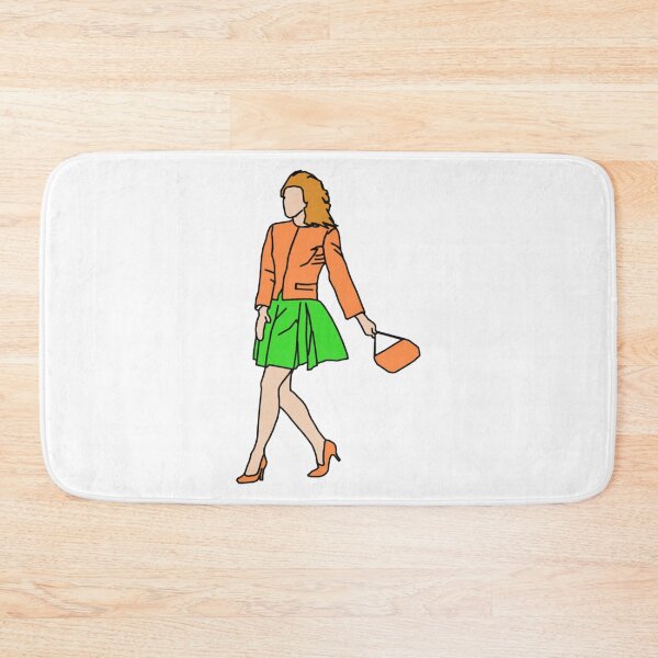 Item preview, Stylish Woman Walking In Orange Jacket And Green Skirt designed and sold by Johnstudioart.