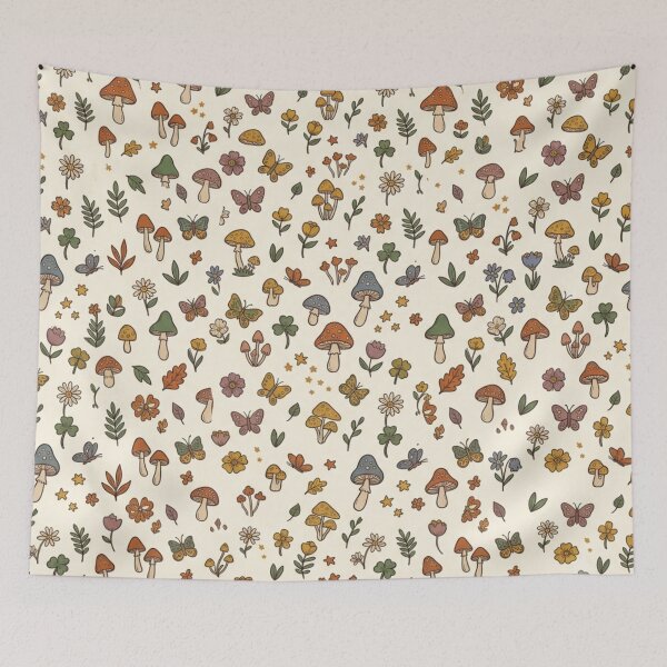 Item preview, Whimsical Mushroom Cottagecore Woodland Botanical Pattern designed and sold by FashioonTrends.