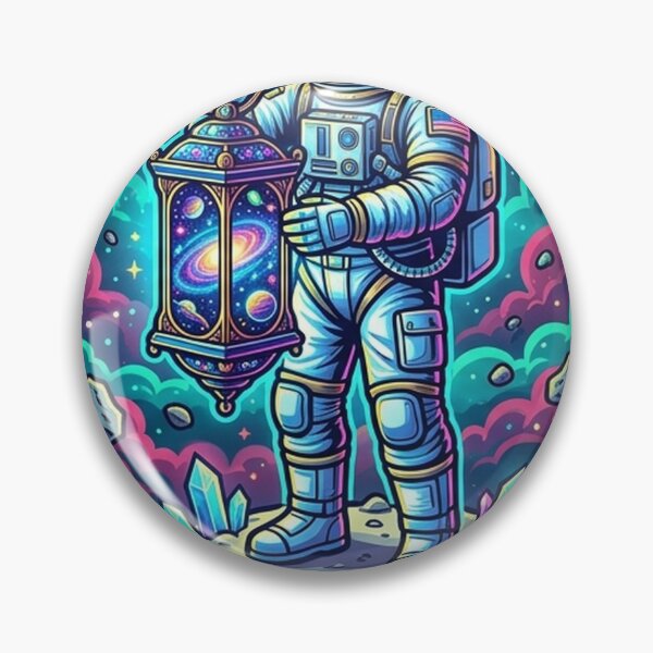 Item preview, Cosmic Lantern Astronaut — Space Explorer with Galaxy Lamp Sticker designed and sold by RoyArt0.