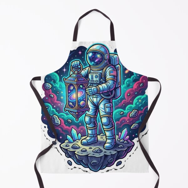 Item preview, Cosmic Lantern Astronaut — Space Explorer with Galaxy Lamp Sticker designed and sold by RoyArt0.
