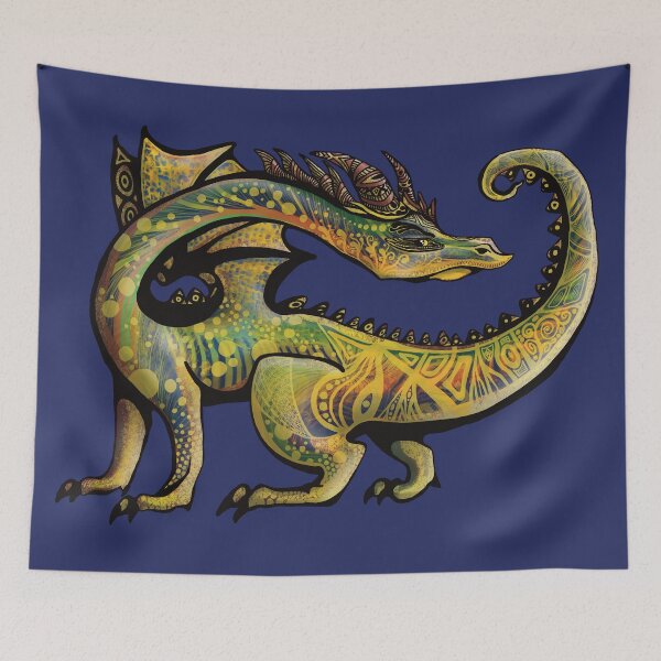 Item preview, Yellow Dragon Pattern Stare designed and sold by Eevan is Art.