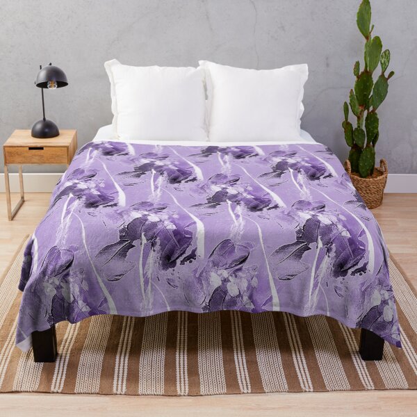 Item preview, Painterly Abstract Flowers on Pastel Purple designed and sold by Artistestella.