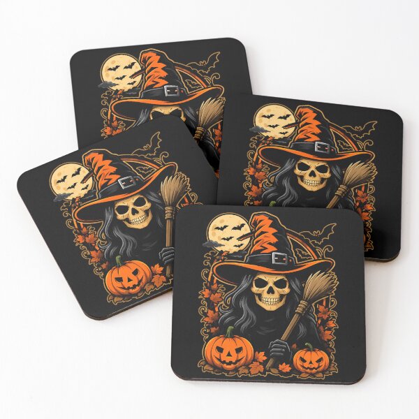Item preview, Spooky Witch with Pumpkins and Full Moon Halloween designed and sold by rafaeltto.