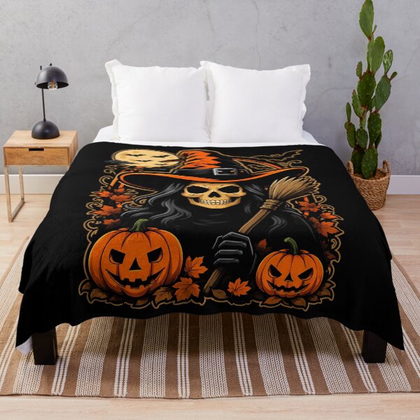Item preview, Spooky Witch with Pumpkins and Full Moon Halloween designed and sold by rafaeltto.