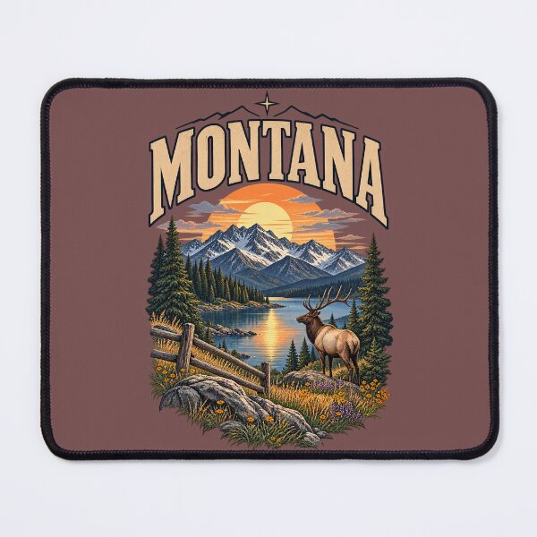 Item preview, Print with landscape and inscription Montana designed and sold by SVITANOK.