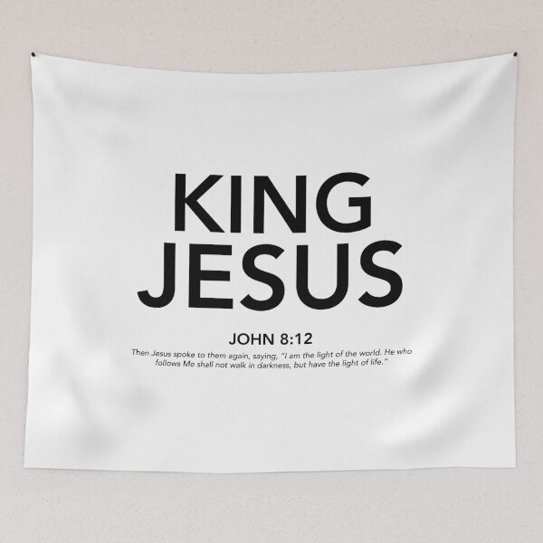 Item preview, English - King Jesus  John 8:12 Black Text designed and sold by Believe-Jesus.