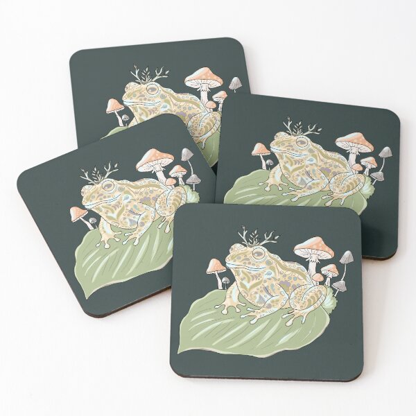 Item preview, Frog Mystic Cottagecore Mushrooms Botanical Goblincore  designed and sold by LeshanArt.