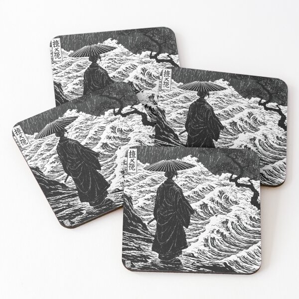 Item preview, Ukiyo-e Wave Woodcut Samurai Art designed and sold by GrinGalore.