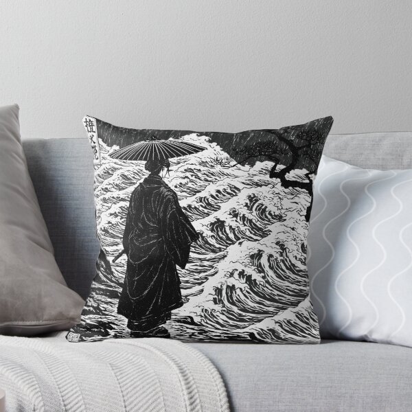 Item preview, Ukiyo-e Wave Woodcut Samurai Art designed and sold by GrinGalore.