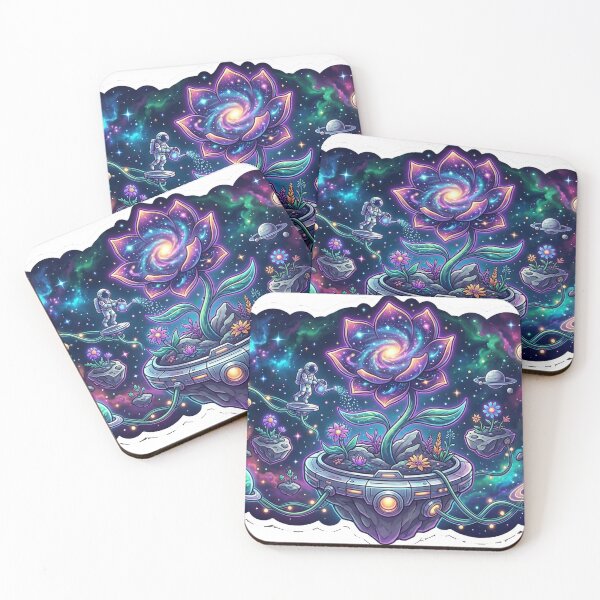 Item preview, Cosmic Garden — Astronaut Tending Galaxy Flower in Space Sticker designed and sold by RoyArt0.